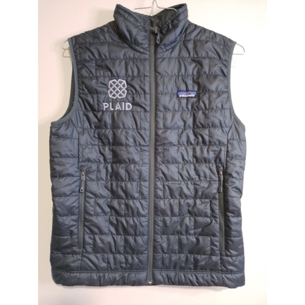 Patagonia Nano Puff Men's Vest S Gray NWT Plaid FinTech Tech Swag Co-Branded